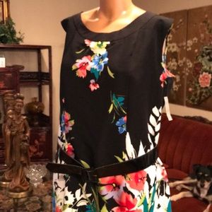 Black floral knee length dress NWT size 18w 1x